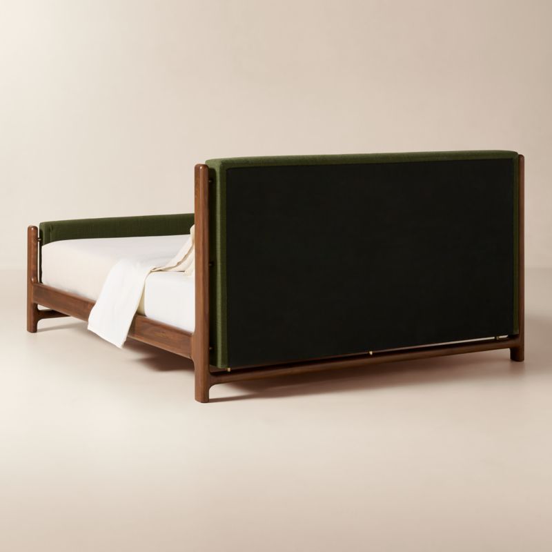 Tavola Walnut and Green Upholstered King Bed - image 4 of 7