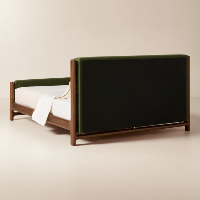 Tavola Walnut and Green Upholstered King Bed - image 4 of 8