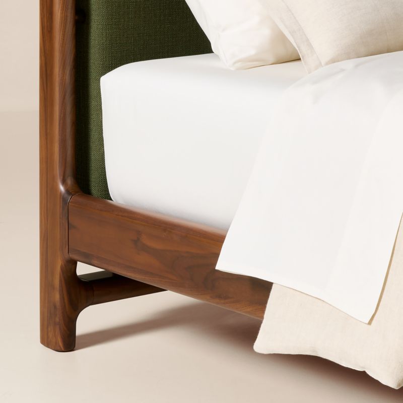Tavola Walnut and Green Upholstered King Bed - image 5 of 7