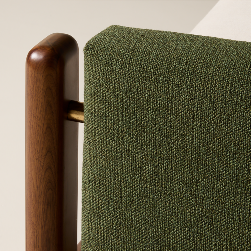 Tavola Walnut and Green Upholstered Queen Bed - image 5 of 8