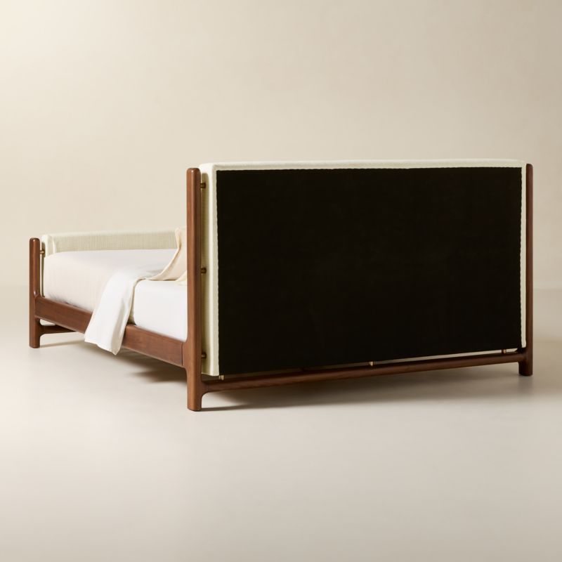 Tavola Walnut and Warm White Upholstered King Bed - image 4 of 7