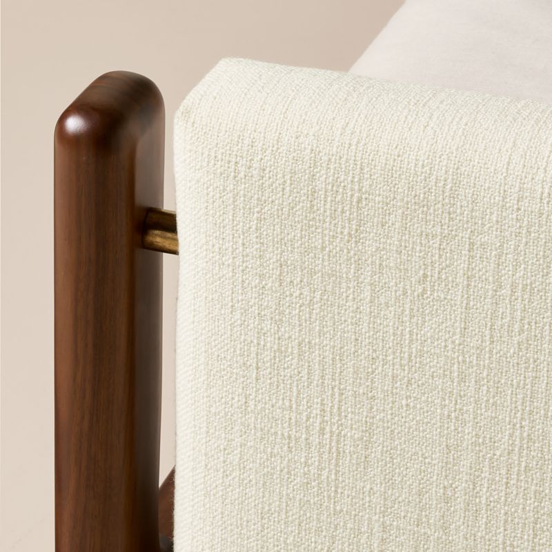 Tavola Walnut and Warm White Upholstered Queen Bed - image 2 of 8