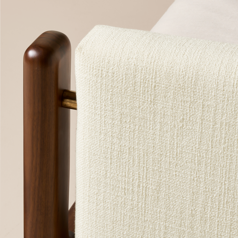 Tavola Walnut and Warm White Upholstered Queen Bed - image 5 of 8
