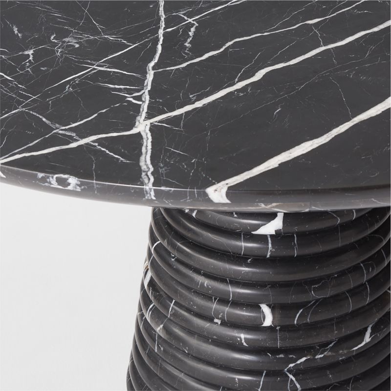 Taza 54" Round Black Marble Dining Table - image 6 of 9