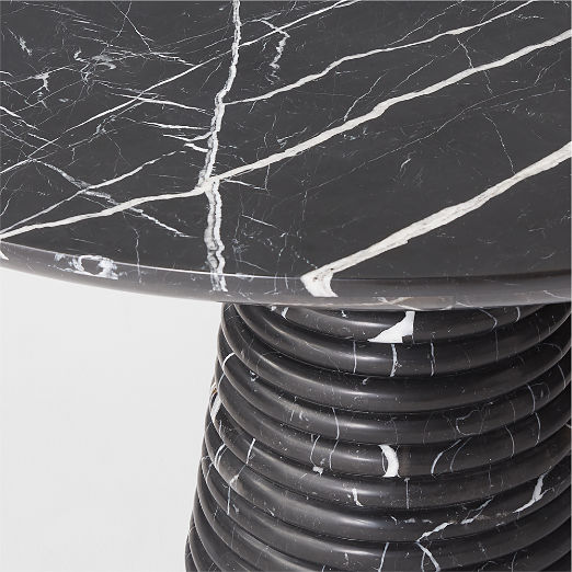 Taza 54" Round Black Marble Dining Table