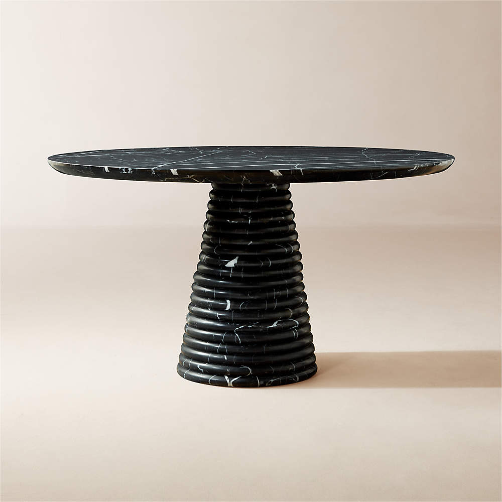 Taza Round Black Marble Dining Table 54 + Reviews