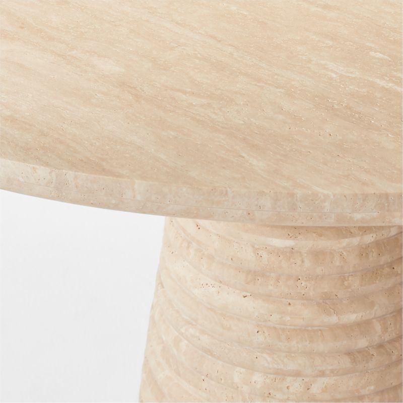 Taza 54" Round Travertine Dining Table - image 11 of 15