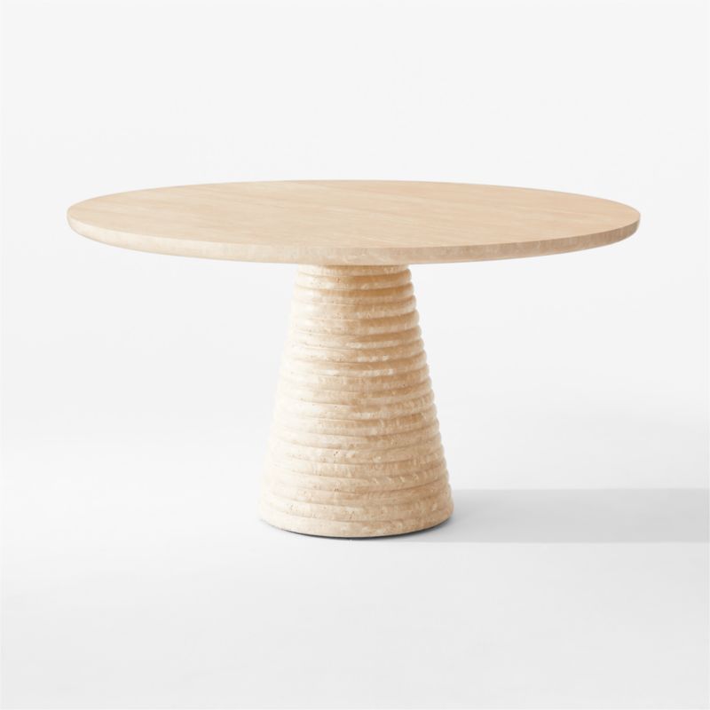 Taza 54" Round Travertine Dining Table - image 10 of 15