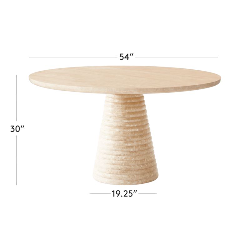 View Taza 54" Round Travertine Dining Table - image 3 of 15