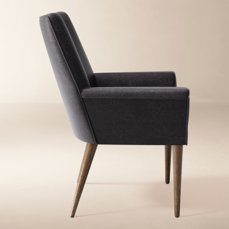 Tub Leather Dining Chair Bello Black - image 3 of 5