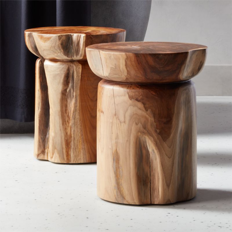 Teak Natural Round Bathroom Stool - image 3 of 9