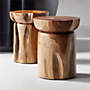Teak Natural Round Bathroom Stool + Reviews | CB2