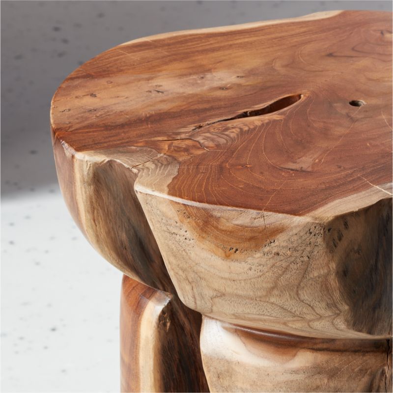 Teak Natural Round Bathroom Stool - image 4 of 9