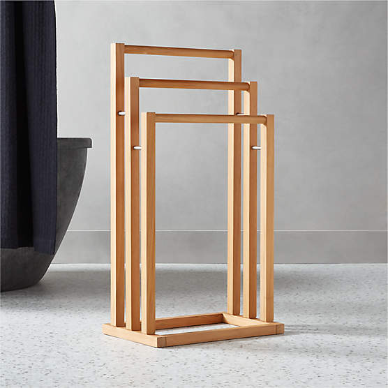 Black Metal Towel Rack + Reviews CB2