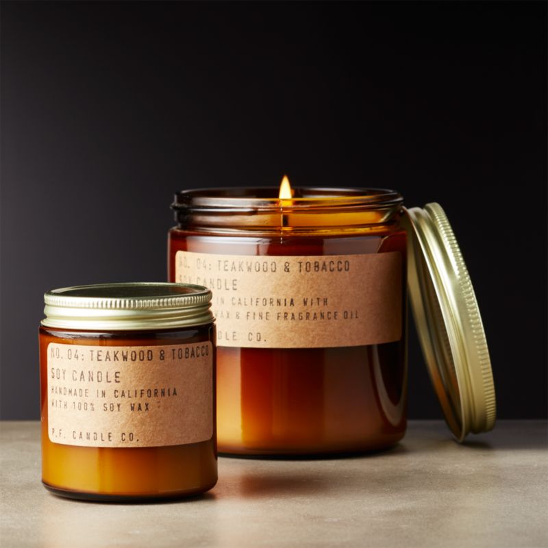 P.F. Candle Co. Teakwood and Tobacco Soy Candles | CB2