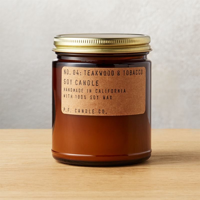 View P.F. Candle Co. Teakwood and Tobacco Soy Candle 7.5 oz details