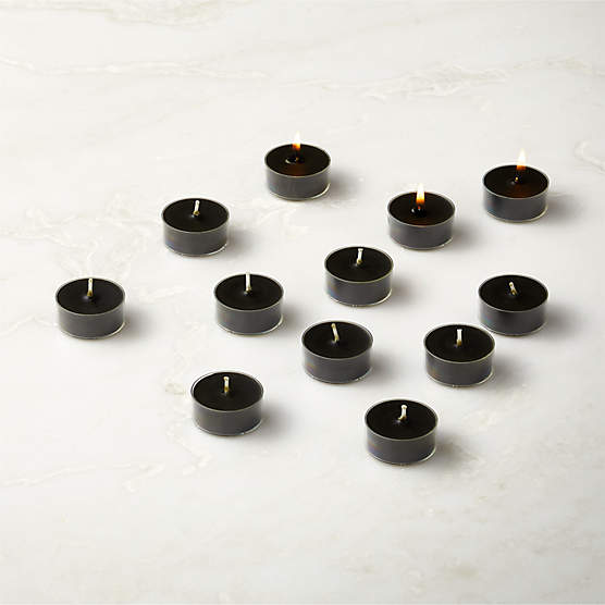 Black Tealight Candles Set of 12