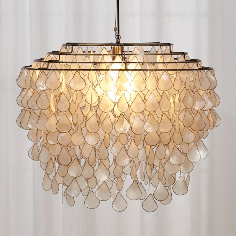 View Teardrops Capiz Chandelier details