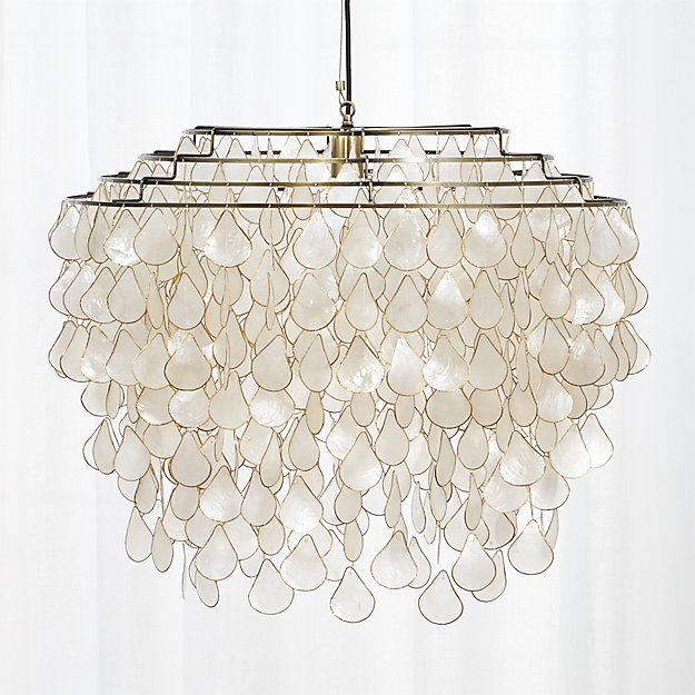 Teardrops Capiz Chandelier Reviews Cb2