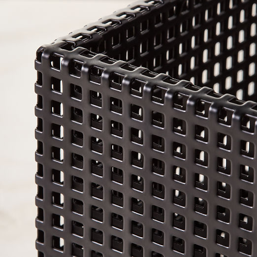 Tegan Black Perforated Metal Storage Basket Small