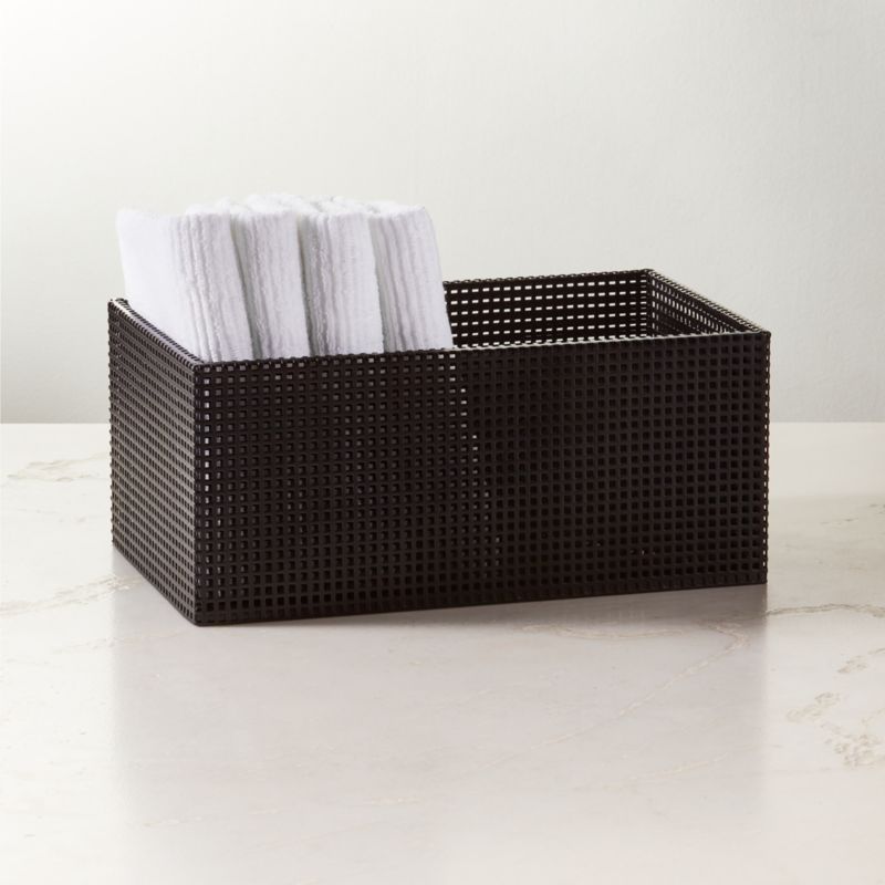 Tegan Black Perforated Metal Storage Basket Medium - image 2 of 4