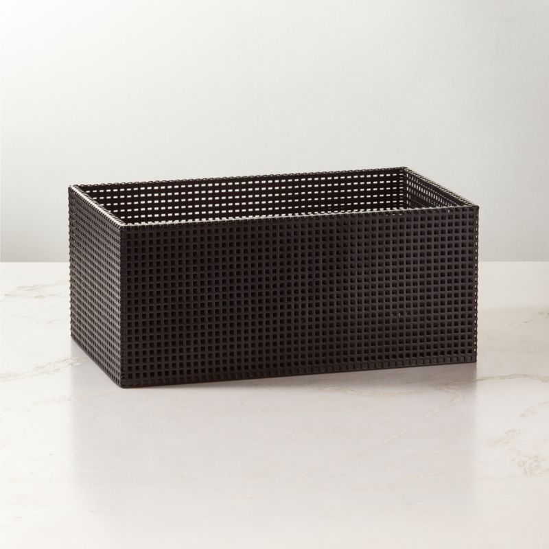 Tegan Black Perforated Metal Storage Basket Medium - image 0 of 4