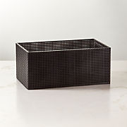 Pierce Unlacquered Brass and Travertine Two-Tier Storage Box