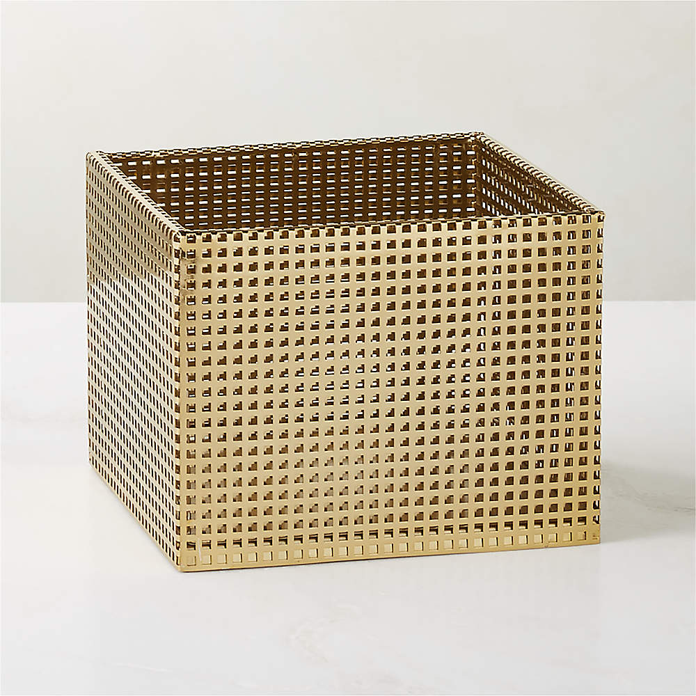 Tegan Modern Brass Metal Storage Basket Small + Reviews