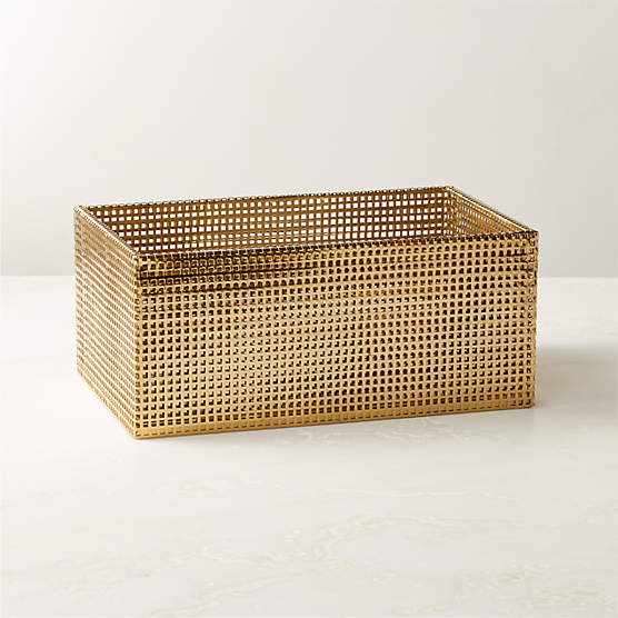 2-Piece Small Brass Storage Boxes | CB2