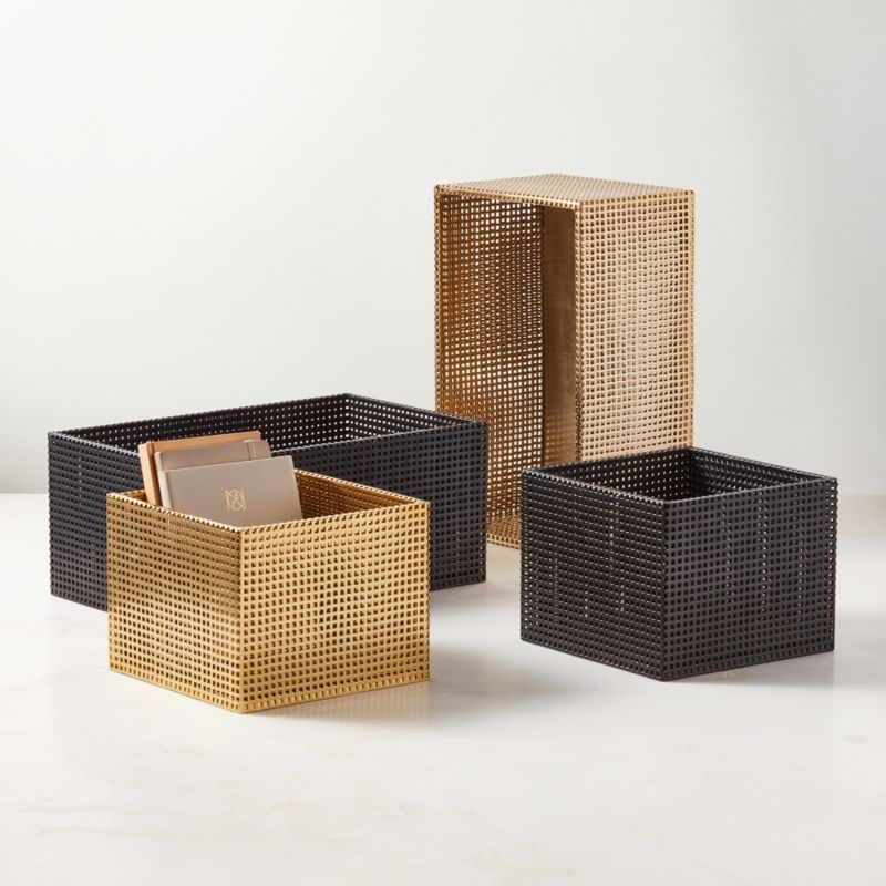 Tegan Black Perforated Metal Storage Basket Medium - image 1 of 4