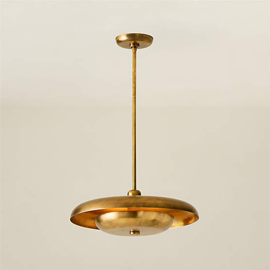 Tennant Aged Brass Pendant Light 16"