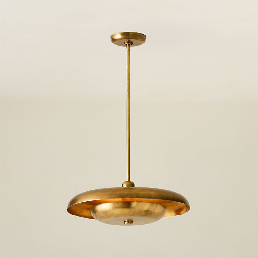 Tennant Aged Brass Pendant Light 16"