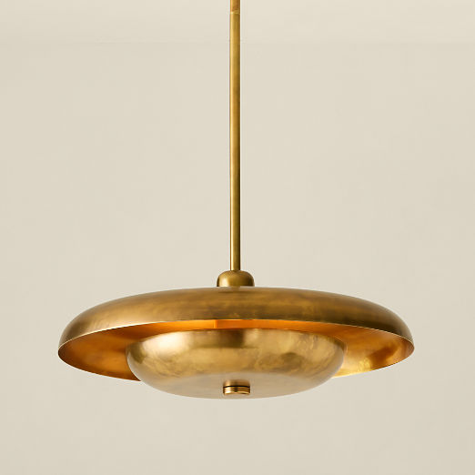 Tennant Aged Brass Pendant Light 16"