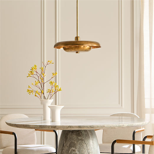 Tennant Aged Brass Pendant Light 16"