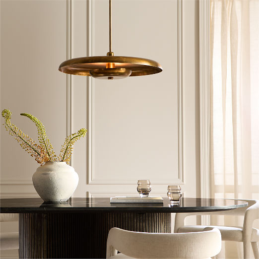 Tennant Aged Brass Pendant Light 24"