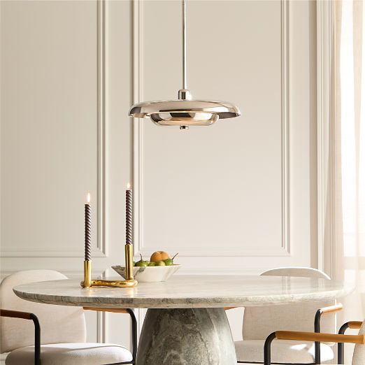 Tennant Polished Nickel Pendant Light 16"