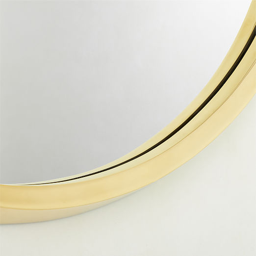 Tenro Unlacquered Brass Round Wall Mirror 36"