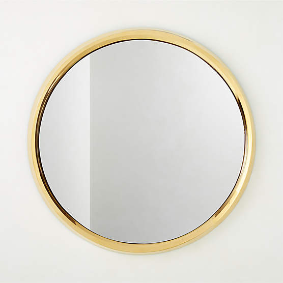 Tenro Unlacquered Brass Round Wall Mirror 36"