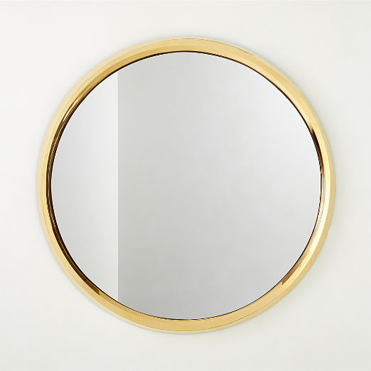 Tenro Unlacquered Brass Round Wall Mirror 36"