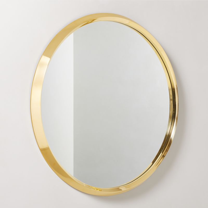 Tenro Unlacquered Brass Round Wall Mirror 48" - image 3 of 6