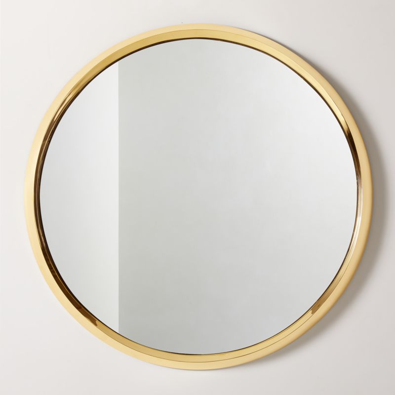 Tenro Unlacquered Brass Round Wall Mirror 48" - image 0 of 6