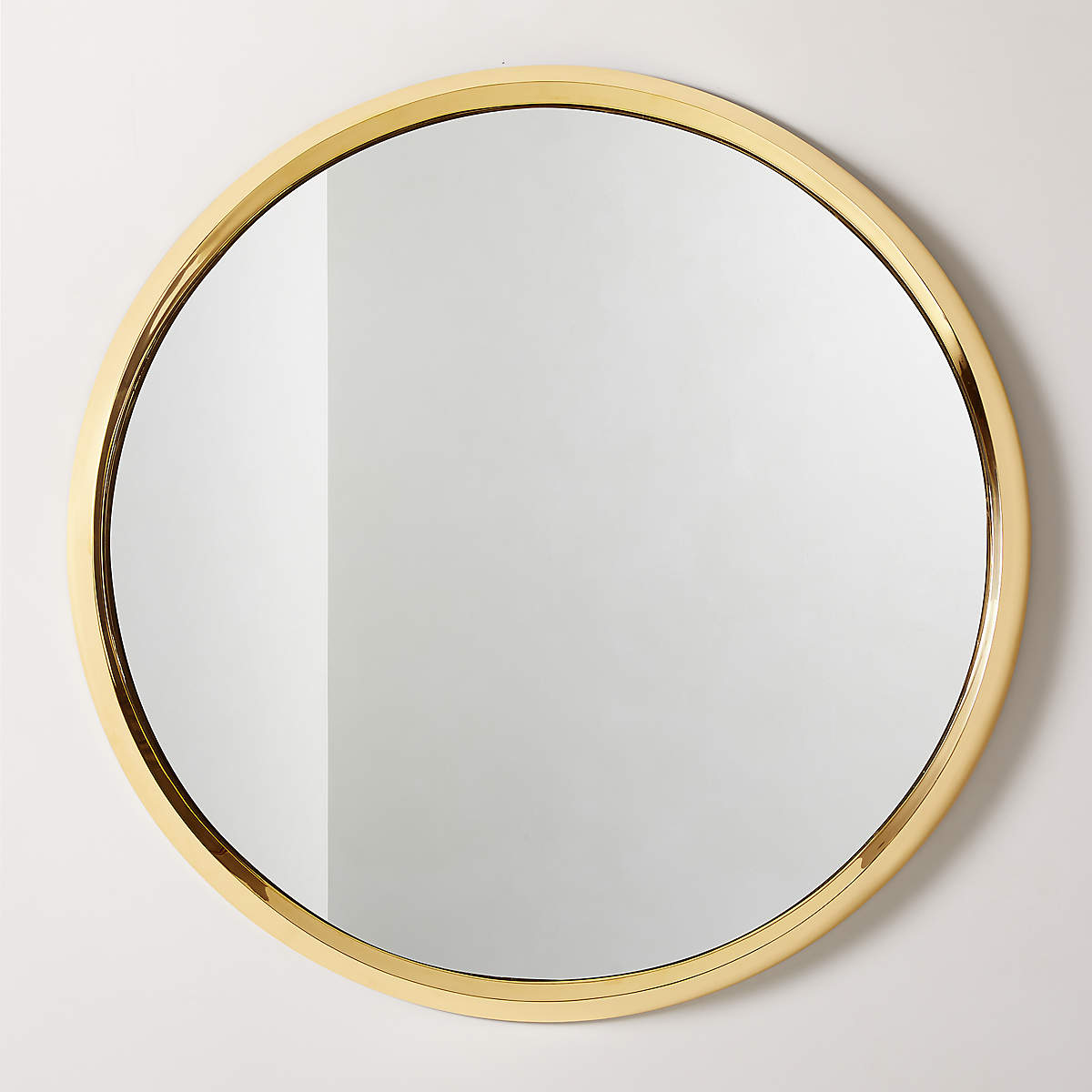 Tenro Unlacquered Brass Round Wall Mirror 48" | CB2