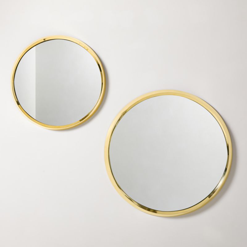 Tenro Unlacquered Brass Round Wall Mirror 36" - image 5 of 6