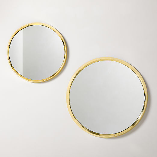 Tenro Unlacquered Brass Round Wall Mirror 36"