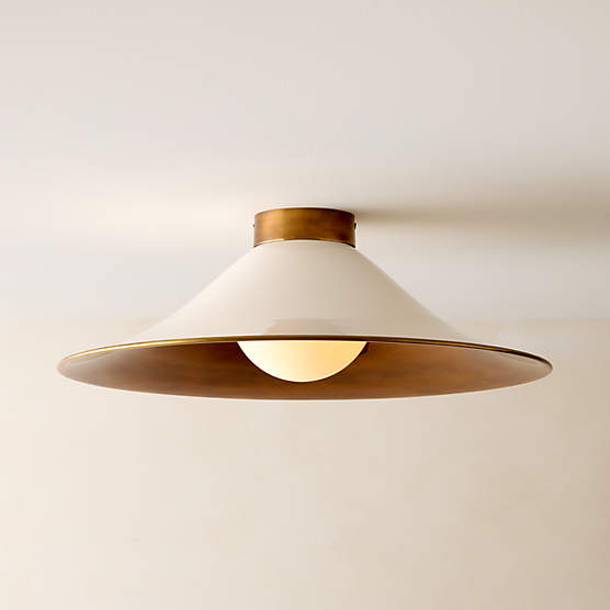 Tens White Enamel Flush Mount Light