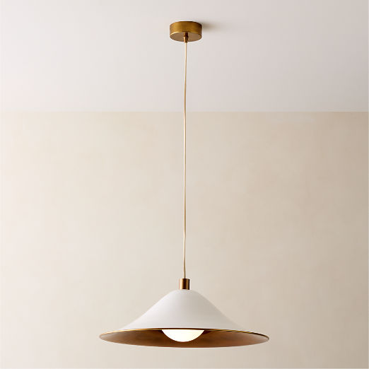 Tens White Enamel Pendant Light