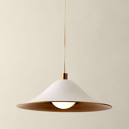 Tens White Enamel Pendant Light