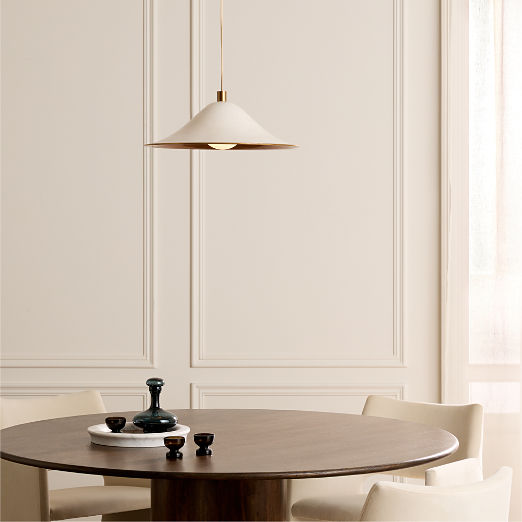 Tens White Enamel Pendant Light