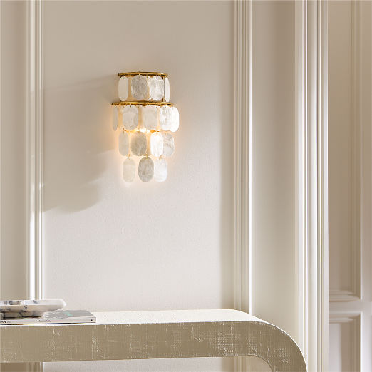 Terese Aged Brass Capiz Wall Sconce