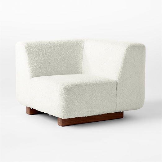 Terrain Ivory Boucle Corner Chair by Lawson-Fenning